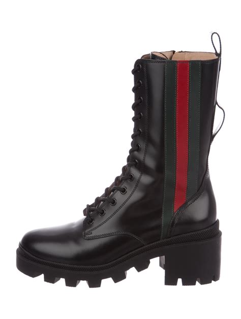 gucci look alike combat boots|thigh high gucci boots.